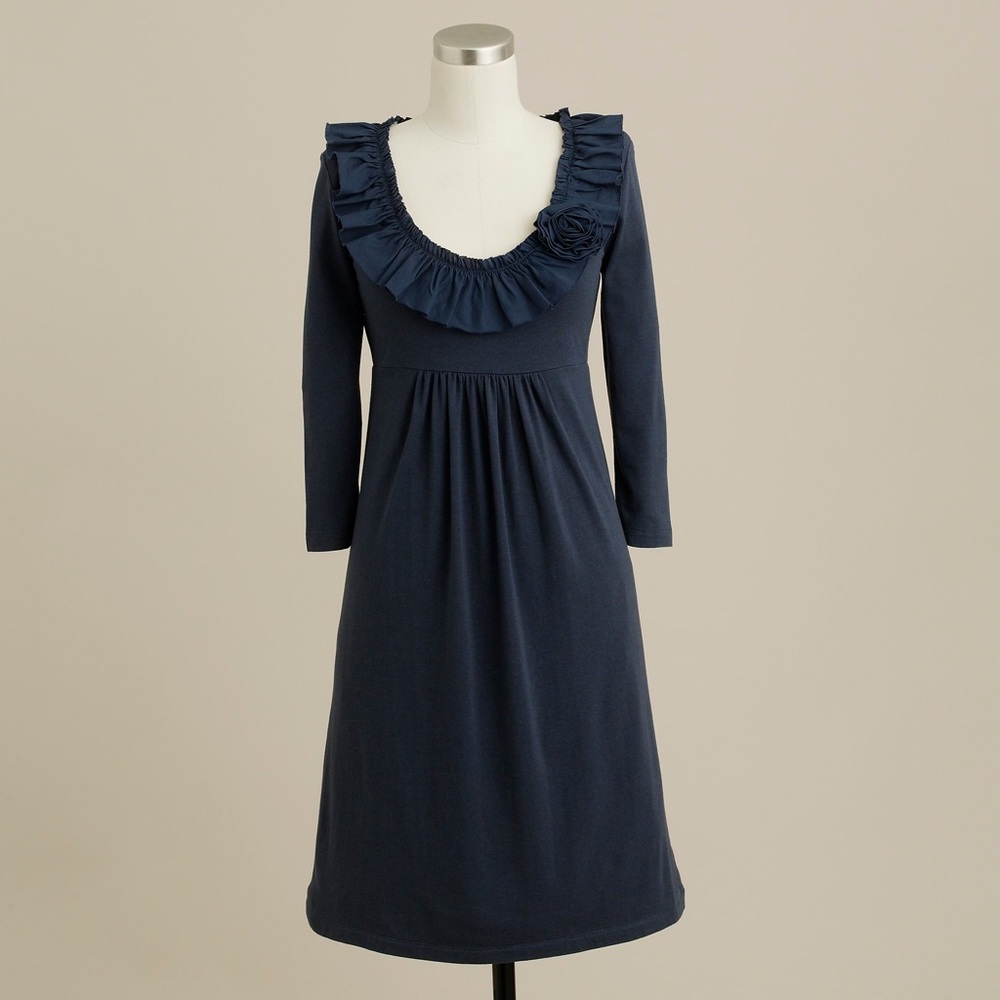 J.Crew Empire Waist Ruffle Rose Dress - Rust Color